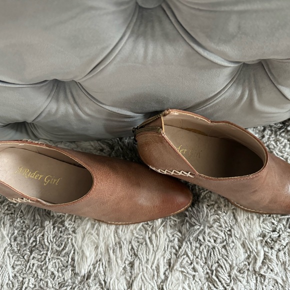 SOLD - Leather Booties - brown/cognac in color - Picture 3 of 7